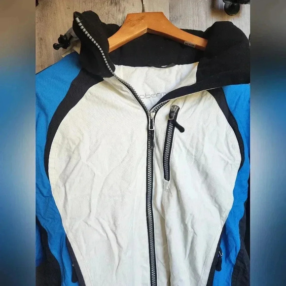 Obermeyer Size 4 Blue, White & Black Polyester Zip Up Hooded Snow Jacket - Picture 5 of 14